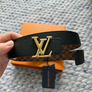 Louis Vuitton Women’s Reversible Damier Belt 80 cm NEW
